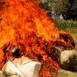 Bags of Bhang burnt in Yei River County, Central Equatoria State 19 October 2021. [Photo: Radio Tamazuj]